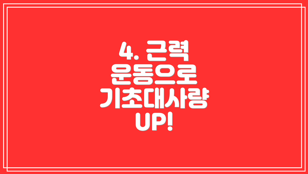 4. 근력 운동으로 기초대사량 UP!