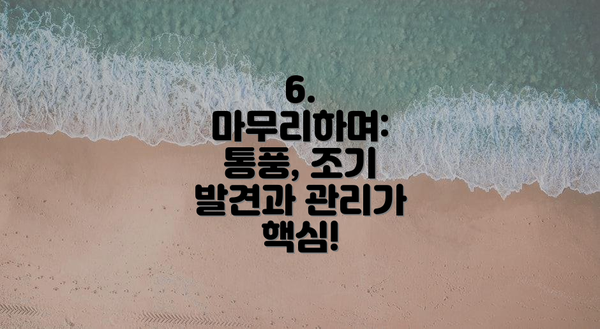 6. 마무리하며: 통풍, 조기 발견과 관리가 핵심!