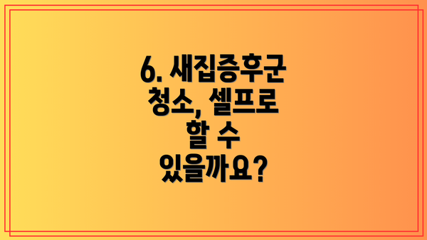 6. 새집증후군 청소, 셀프로 할 수 있을까요?