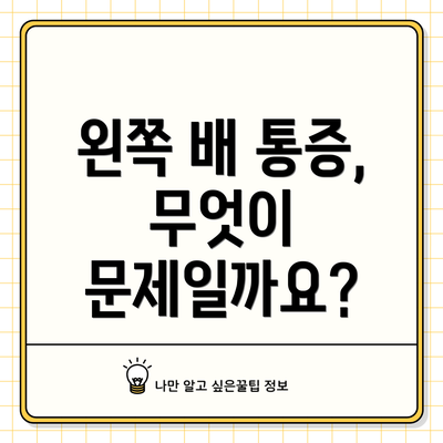 왼쪽 배 통증, 무엇이 문제일까요?