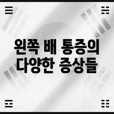 왼쪽 배 통증의 다양한 증상들
