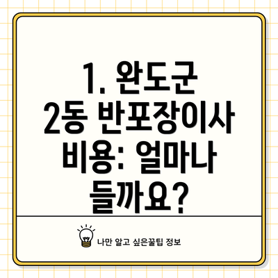 1. 완도군 2동 반포장이사 비용: 얼마나 들까요?