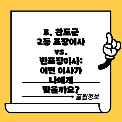 3. 완도군 2동 포장이사 vs. 반포장이사: 어떤 이사가 나에게 맞을까요?