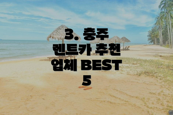 3. 충주 렌트카 추천 업체 BEST 5