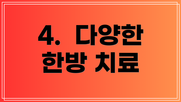 4.  다양한 한방 치료