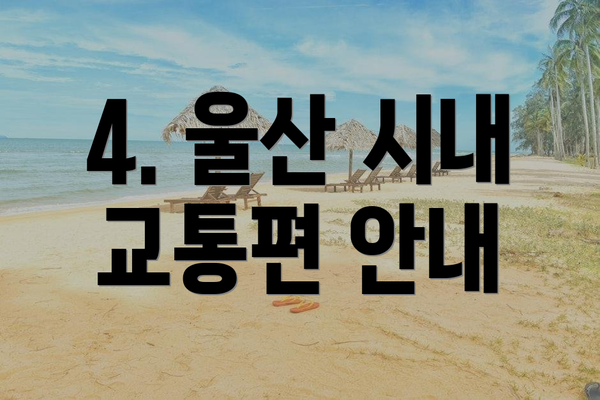 4. 울산 시내 교통편 안내