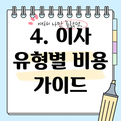 4. 이사 유형별 비용 가이드