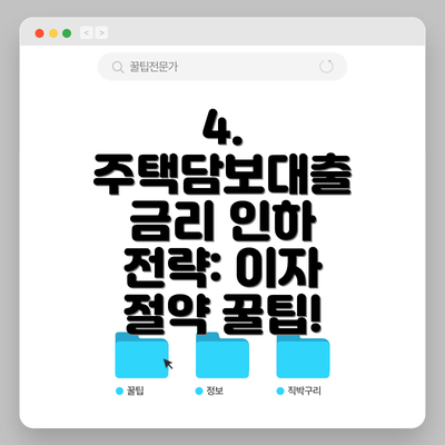 4. 주택담보대출 금리 인하 전략: 이자 절약 꿀팁!