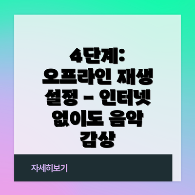 4단계: 오프라인 재생 설정 - 인터넷 없이도 음악 감상