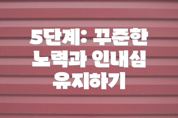 5단계: 꾸준한 노력과 인내심 유지하기