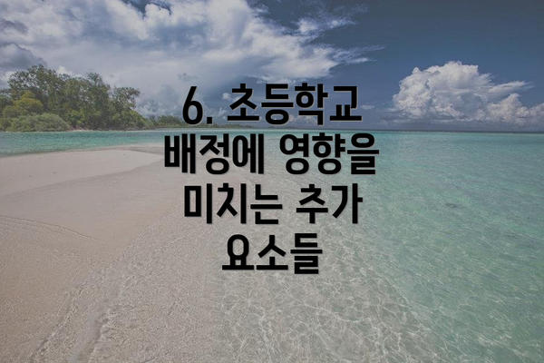 6. 초등학교 배정에 영향을 미치는 추가 요소들