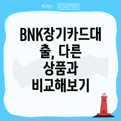 BNK장기카드대출, 다른 상품과 비교해보기