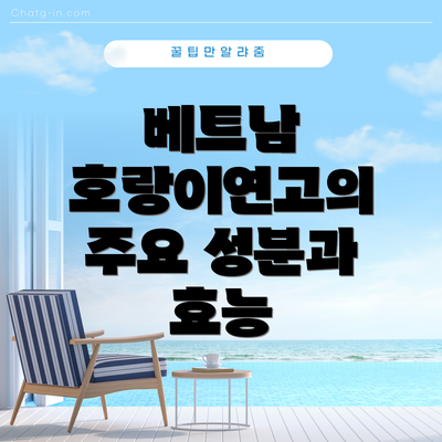 베트남 호랑이연고의 주요 성분과 효능