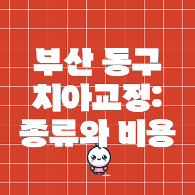 부산 동구 치아교정: 종류와 비용