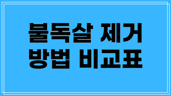 불독살 제거 방법 비교표