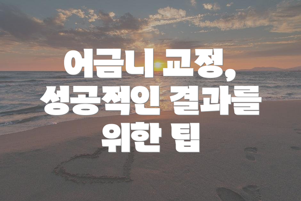 어금니 교정, 성공적인 결과를 위한 팁
