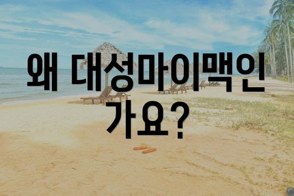 왜 대성마이맥인가요?