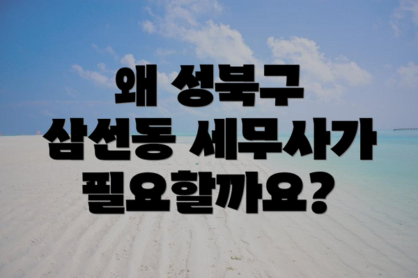 왜 성북구 삼선동 세무사가 필요할까요?