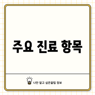 주요 진료 항목