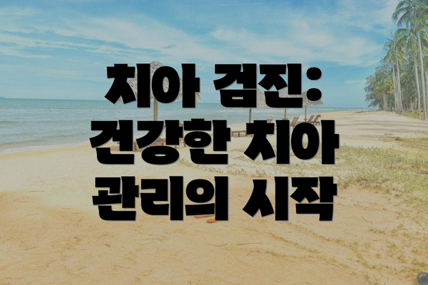 치아 검진: 건강한 치아 관리의 시작